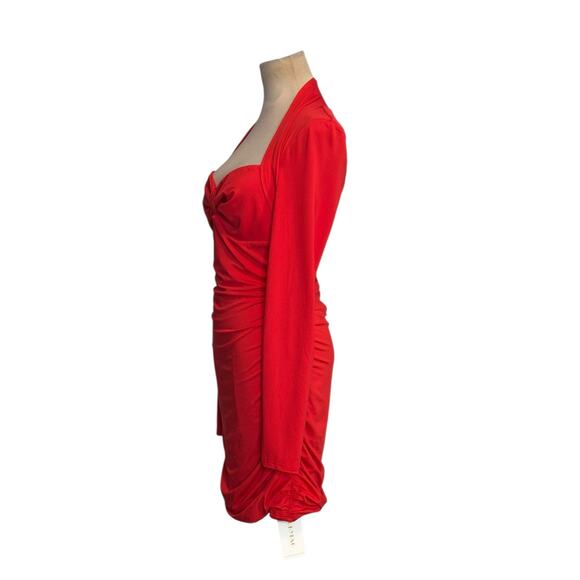 Uryiao red long sleeves bodycon mini dress size medium - Picture 6 of 16